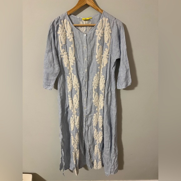 Roller Rabbit for Gorsuch Embroidered Tunic/Maxi Dress/Kurta Women’s Size Medium - Picture 1 of 10